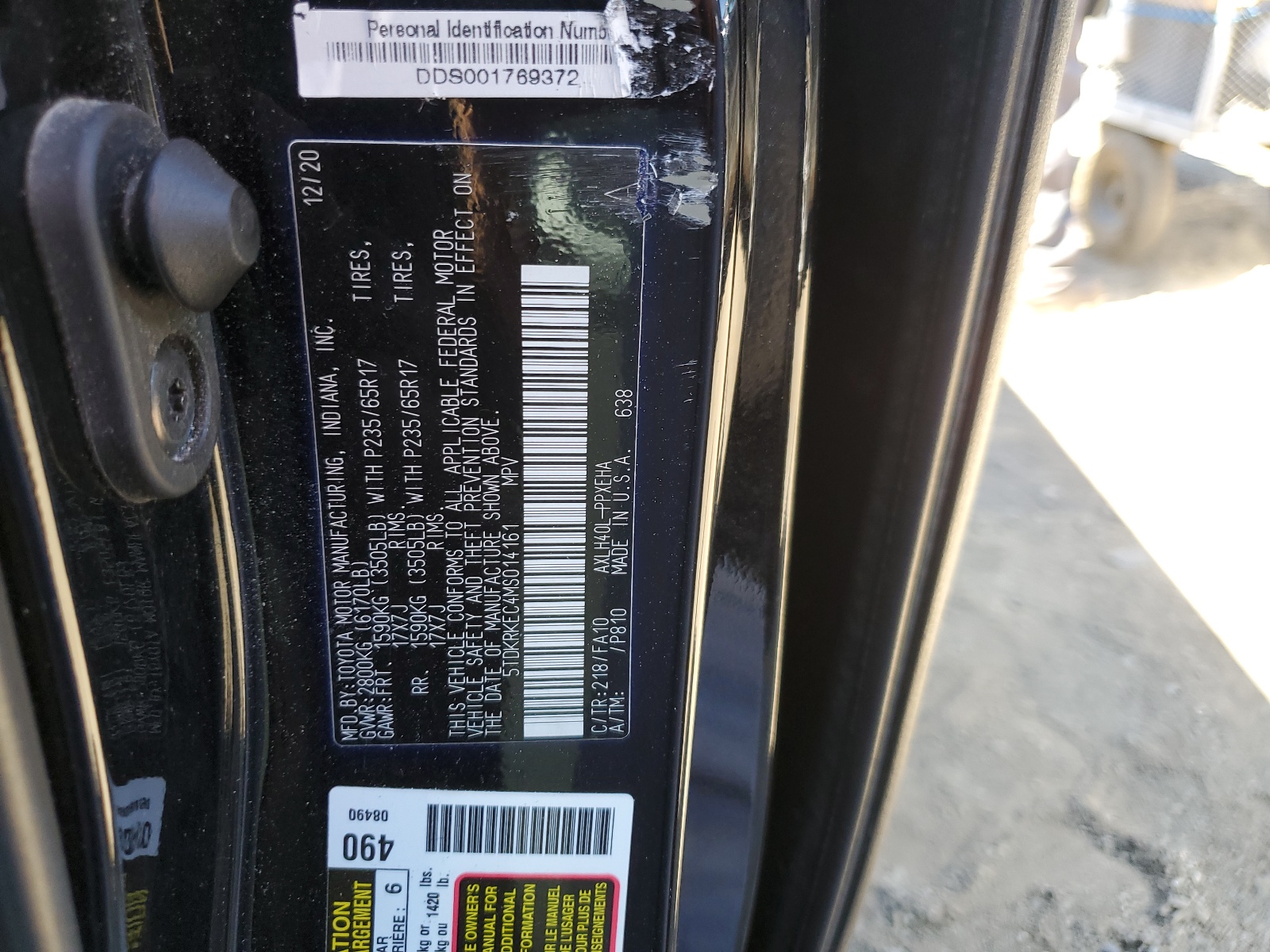 5TDKRKEC4MS014161 2021 Toyota Sienna Le