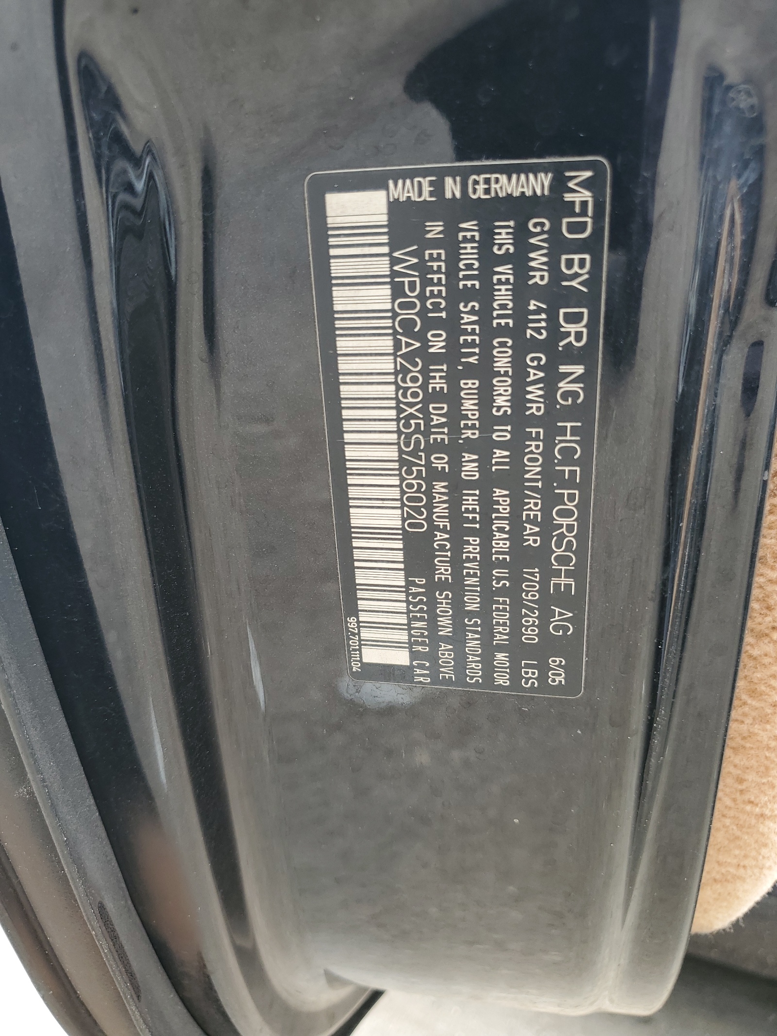 WP0CA299X5S756020 2005 Porsche 911 New Generation Carrera Cabriolet