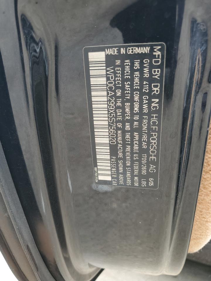 2005 Porsche 911 New Generation Carrera Cabriolet VIN: WP0CA299X5S756020 Lot: 66551524