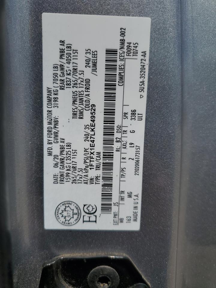 1FTFX1E47LKE49529 2020 FORD F-150 - Image 12