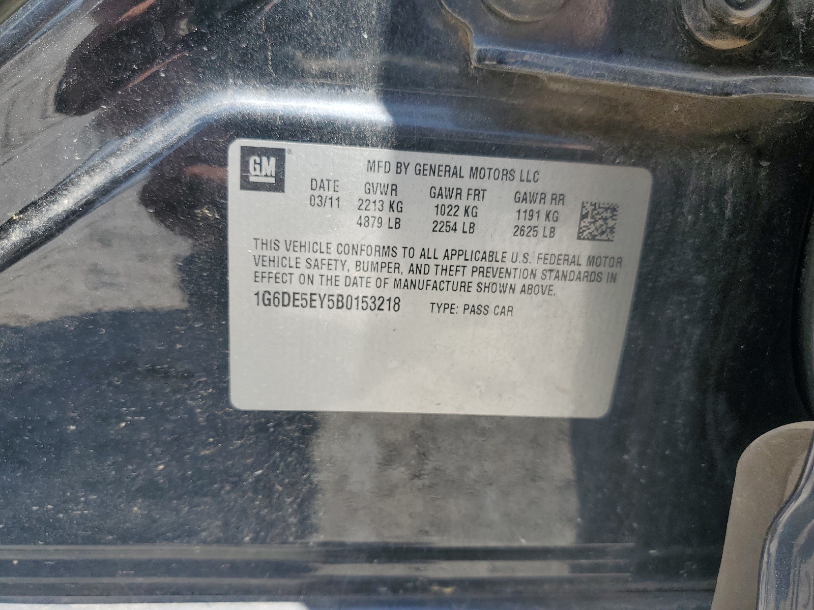 1G6DE5EY5B0153218 2011 Cadillac Cts Luxury Collection