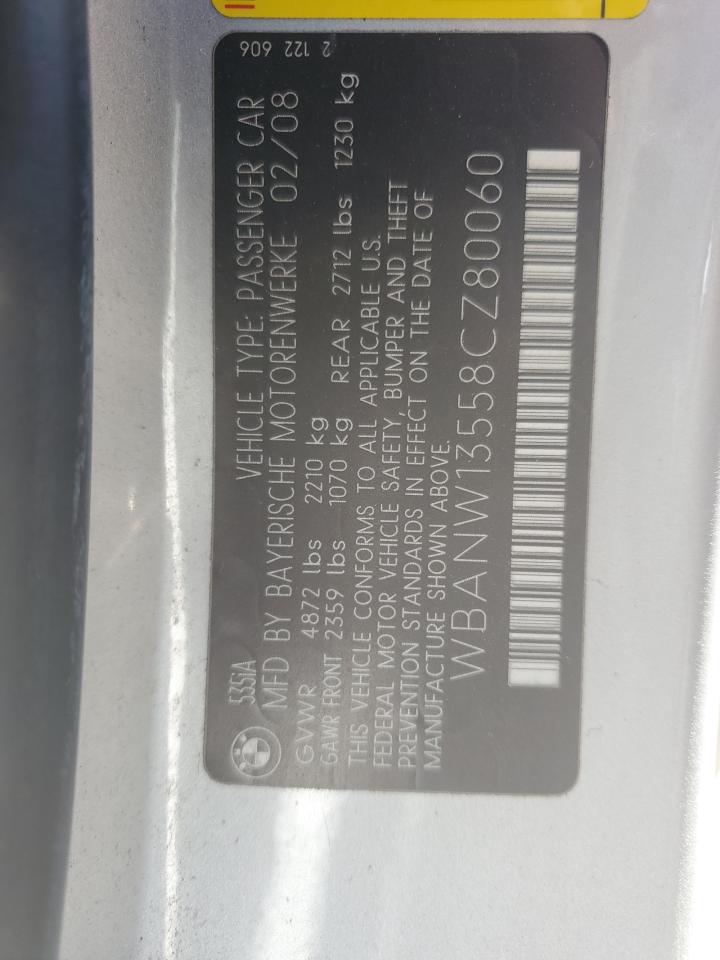 2008 BMW 535 I VIN: WBANW13558CZ80060 Lot: 68739374