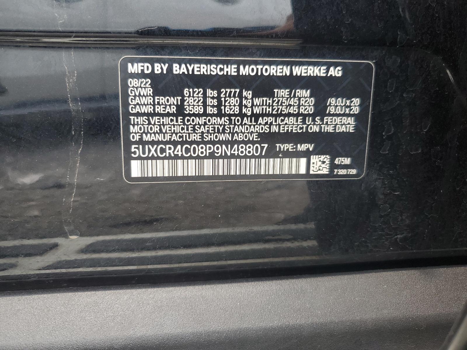 5UXCR4C08P9N48807 2023 BMW X5 Sdrive 40I