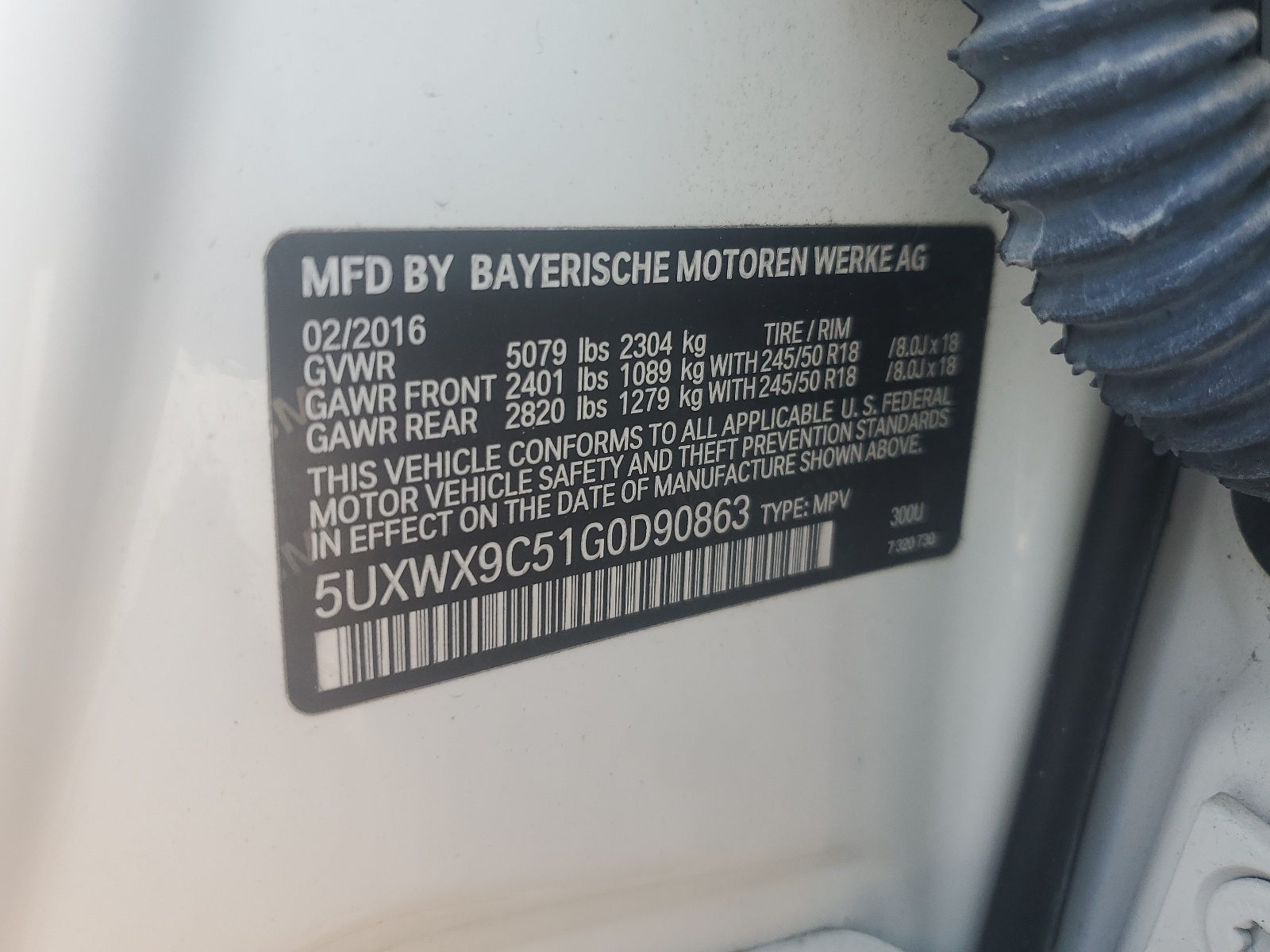 5UXWX9C51G0D90863 2016 BMW X3 xDrive28I