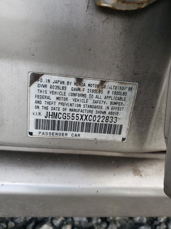 1999 Honda Accord Ex VIN: JHMCG555XXC022833 Lot: 65931544