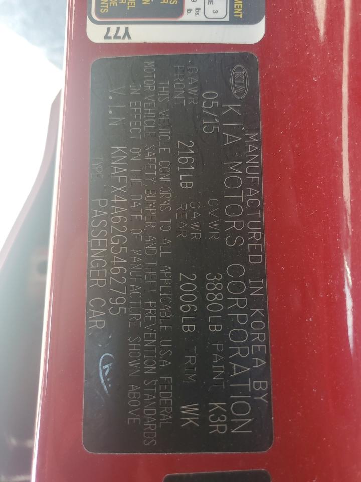 2016 Kia Forte Lx VIN: KNAFX4A62G5462795 Lot: 66149434