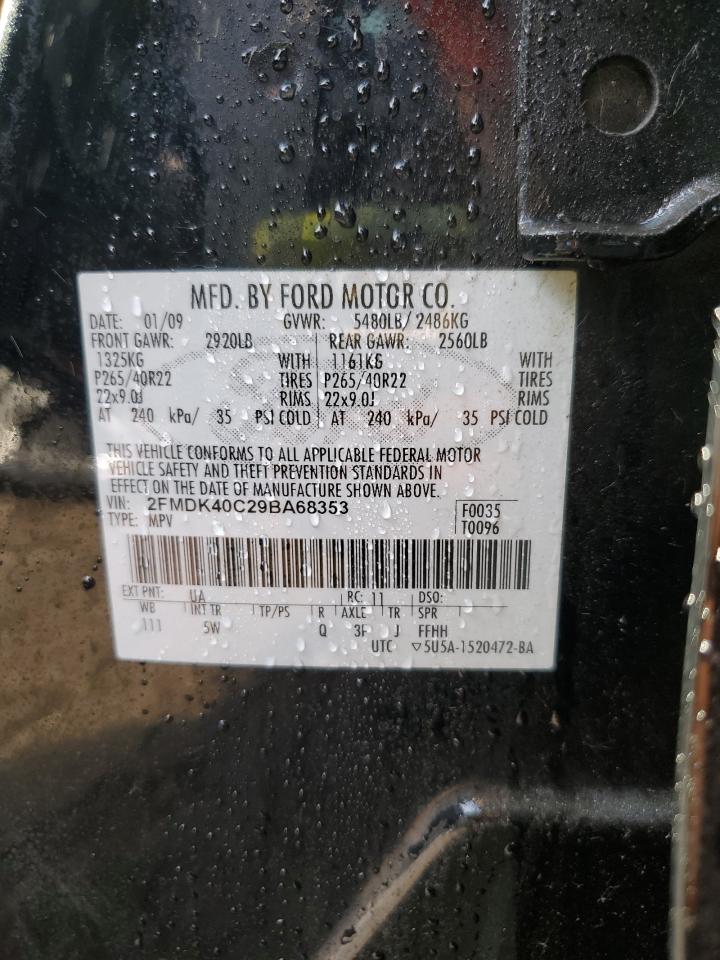 2009 Ford Edge Sport VIN: 2FMDK40C29BA68353 Lot: 74840574