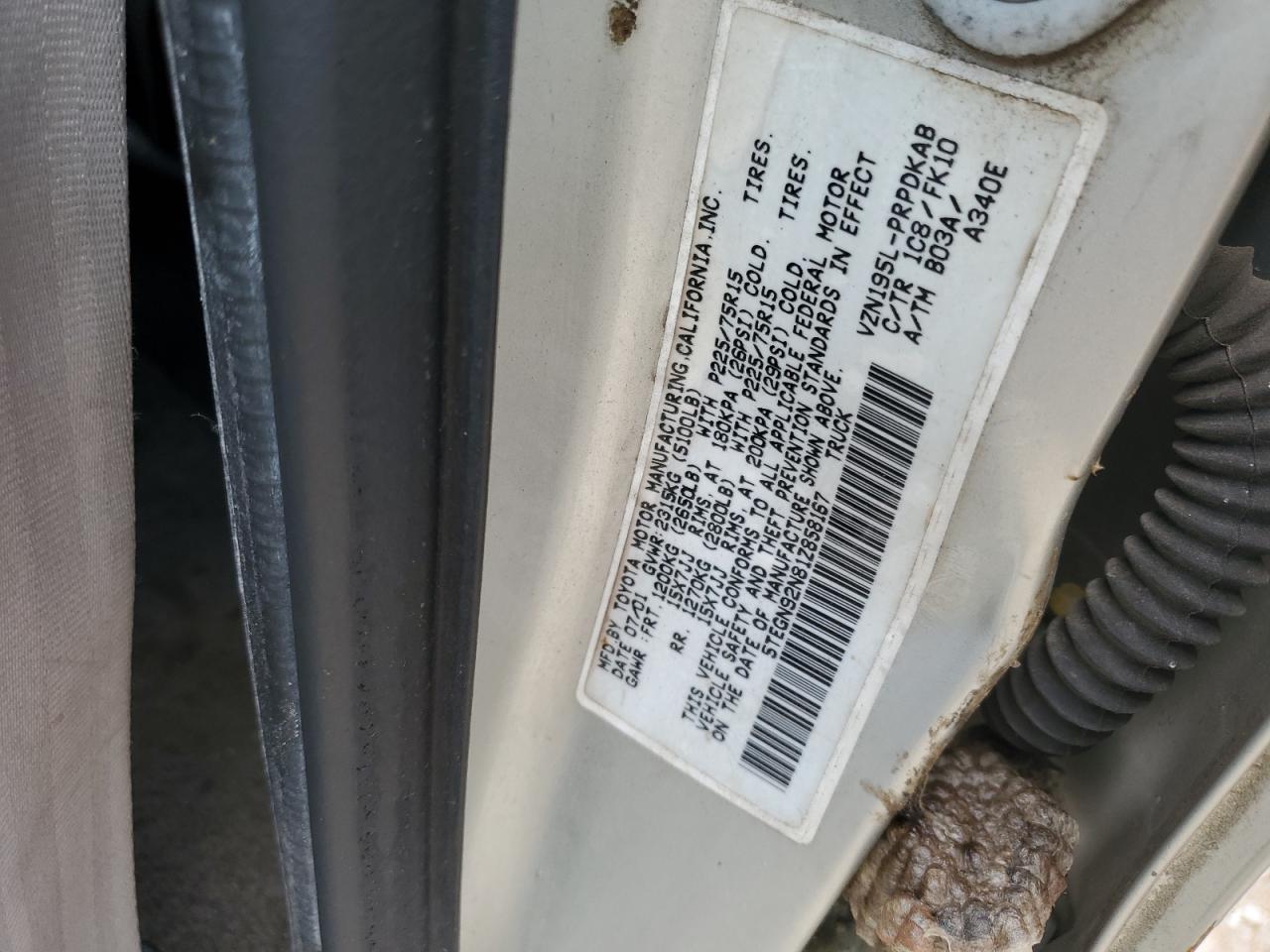 2001 Toyota Tacoma Double Cab Prerunner VIN: 5TEGN92N81Z858167 Lot: 66298974