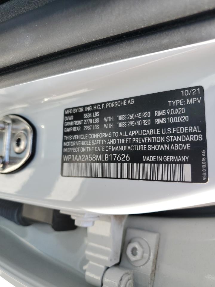 2021 Porsche Macan VIN: WP1AA2A58MLB17626 Lot: 67490254