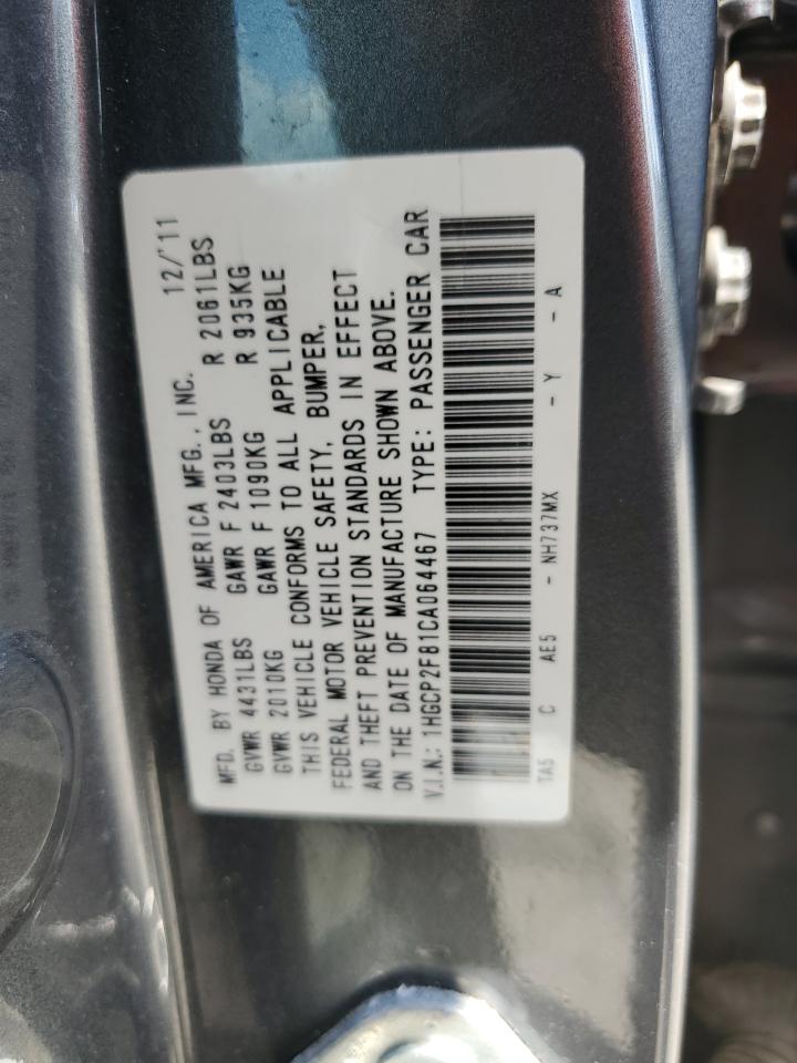 1HGCP2F81CA064467 2012 Honda Accord Exl