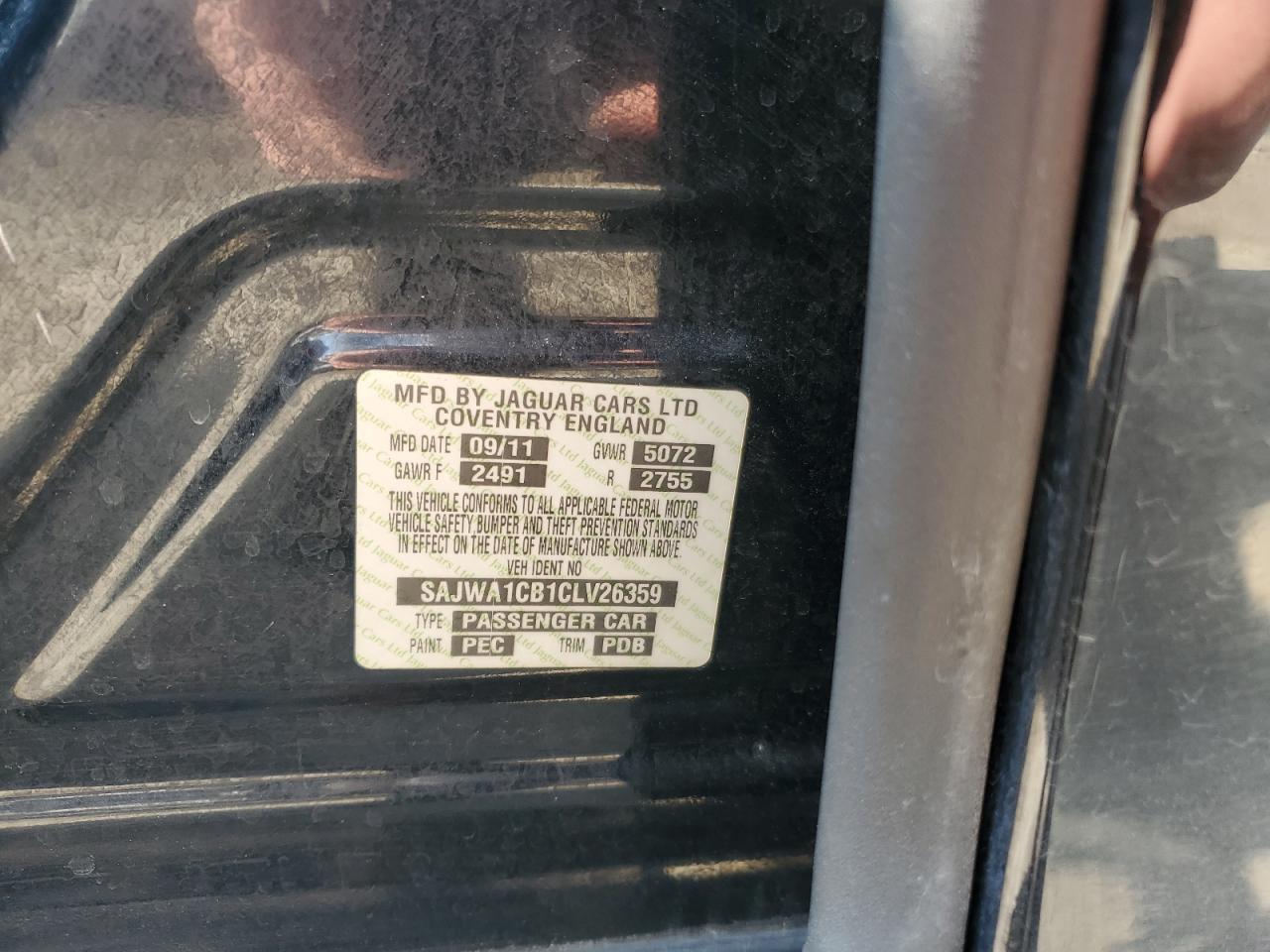 2012 Jaguar Xj VIN: SAJWA1CB1CLV26359 Lot: 66519154