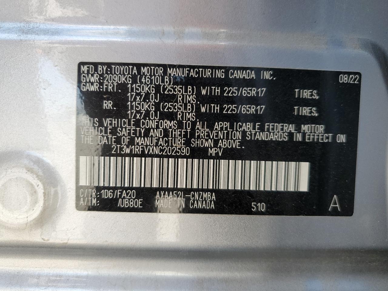 2T3W1RFVXNC202590 2022 TOYOTA RAV 4 - Image 15