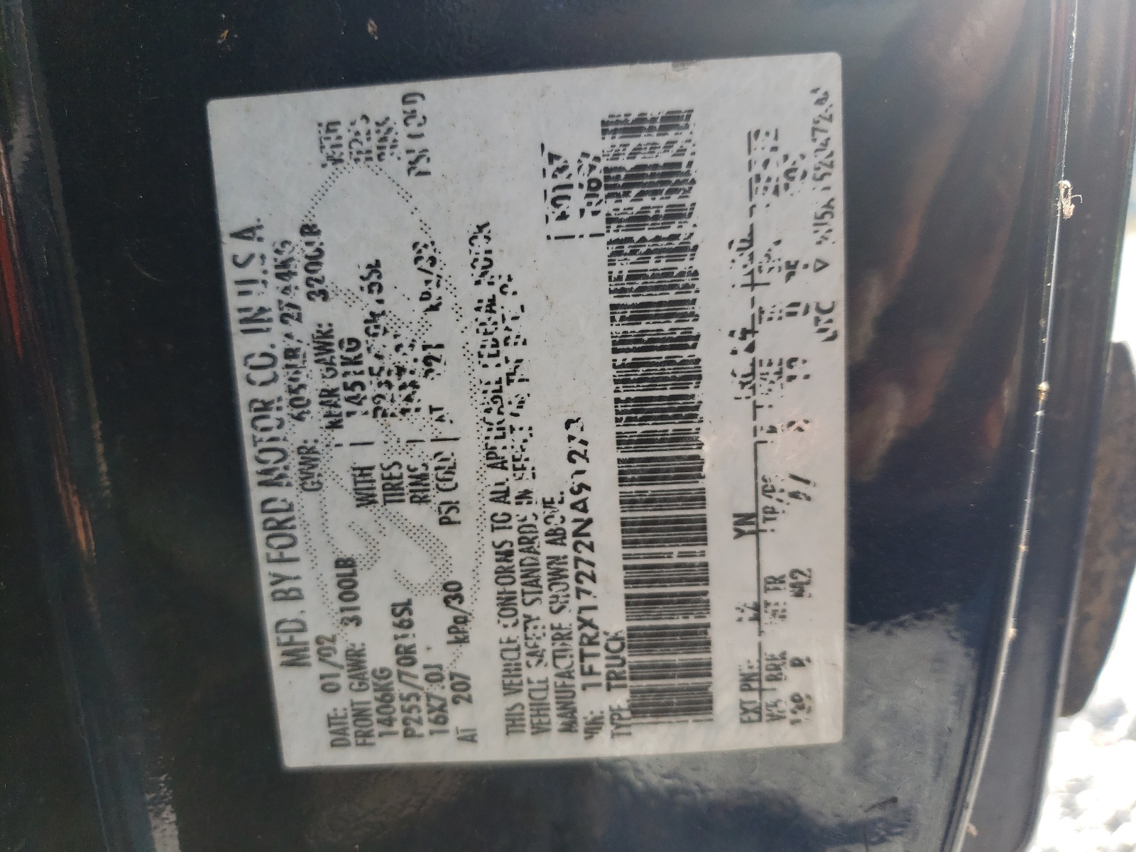 1FTRX17272NA91273 2002 Ford F150