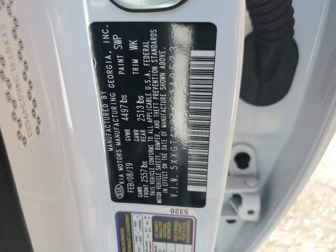 2019 Kia Optima Lx VIN: 5XXGT4L34KG349523 Lot: 65299014