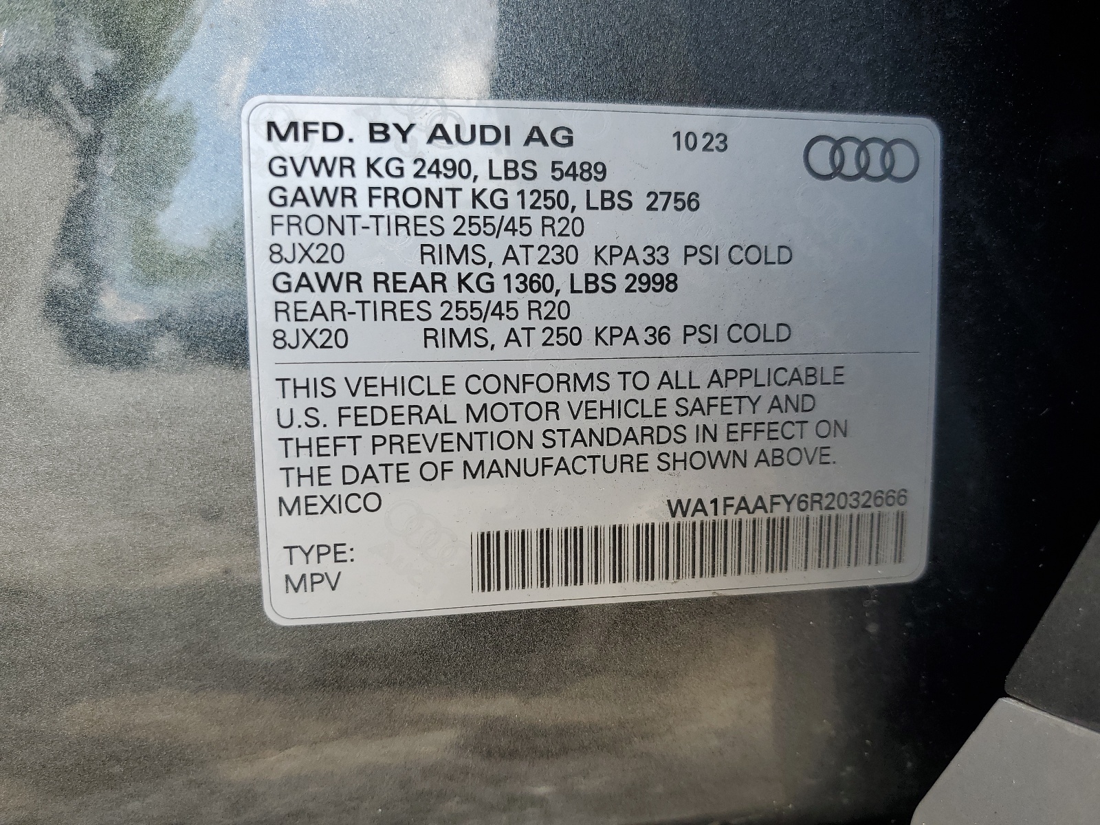 WA1FAAFY6R2032666 2024 Audi Q5 Prestige 45