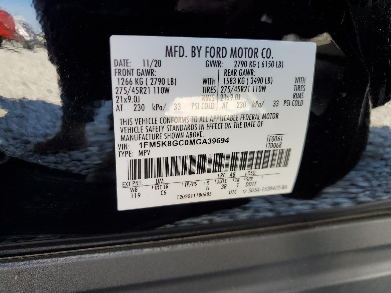 1FM5K8GC0MGA39694 2021 FORD EXPLORER - Image 15