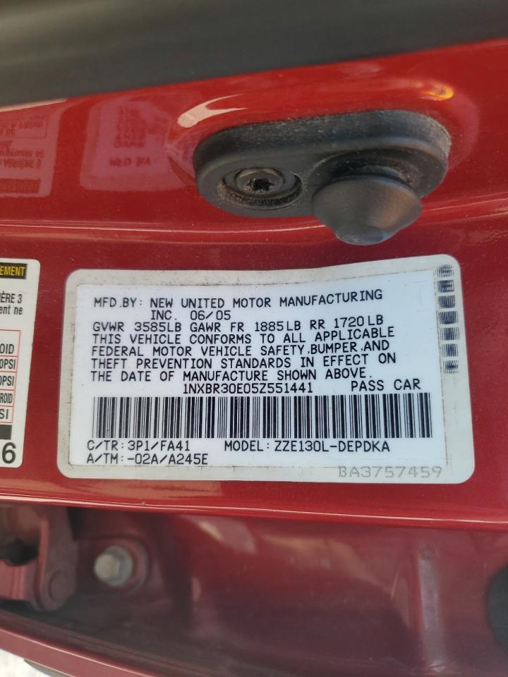 2005 Toyota Corolla Ce VIN: 1NXBR30E05Z551441 Lot: 67643304