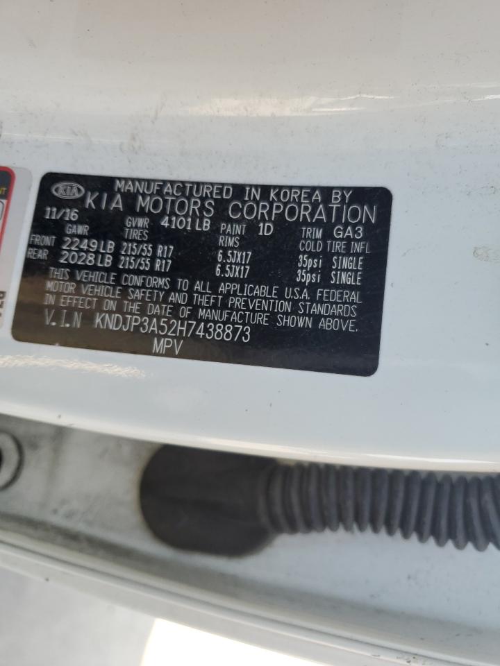 2017 Kia Soul + VIN: KNDJP3A52H7438873 Lot: 66486624