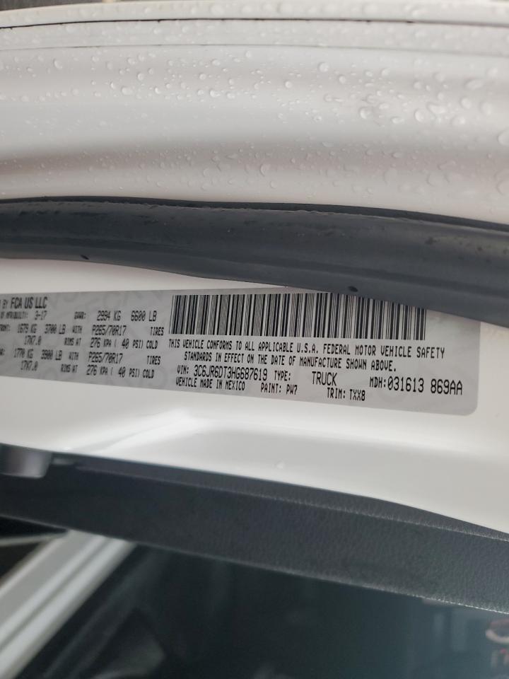 2017 Ram 1500 St VIN: 3C6JR6DT3HG687619 Lot: 65854494