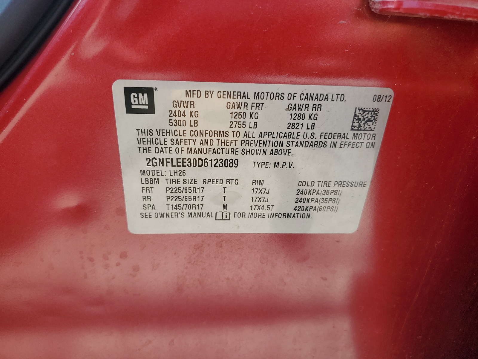 2GNFLEE30D6123089 2013 Chevrolet Equinox Lt