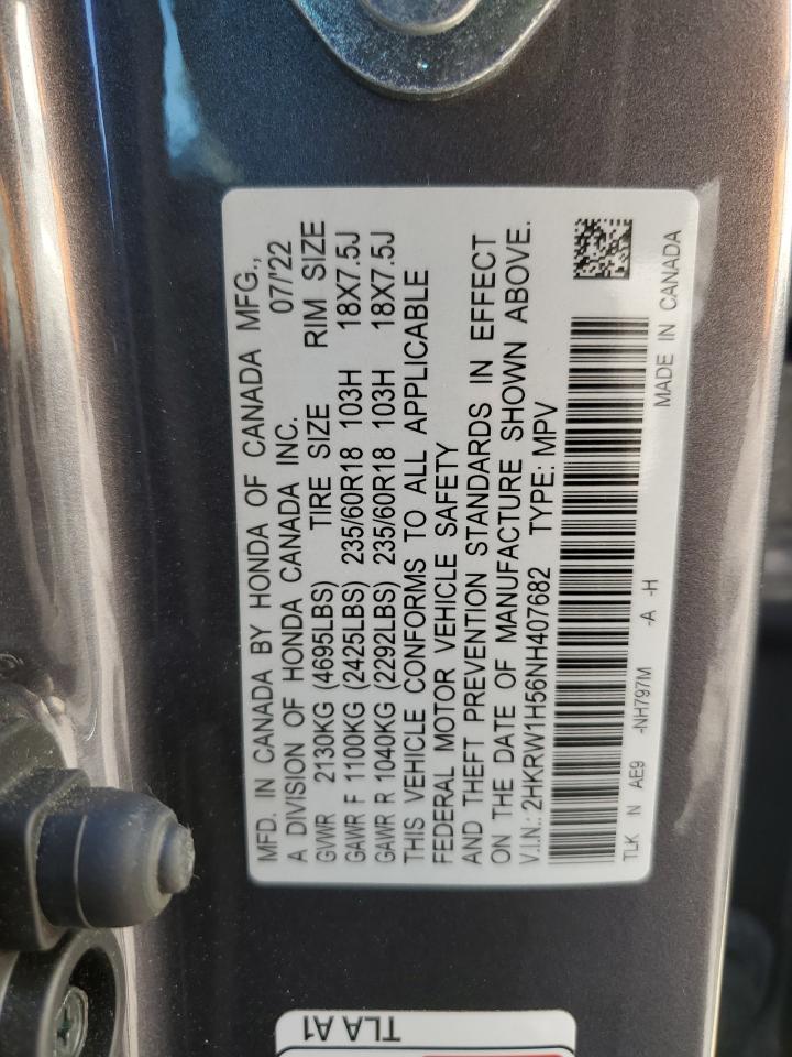 2022 Honda Cr-V Ex VIN: 2HKRW1H56NH407682 Lot: 67330634