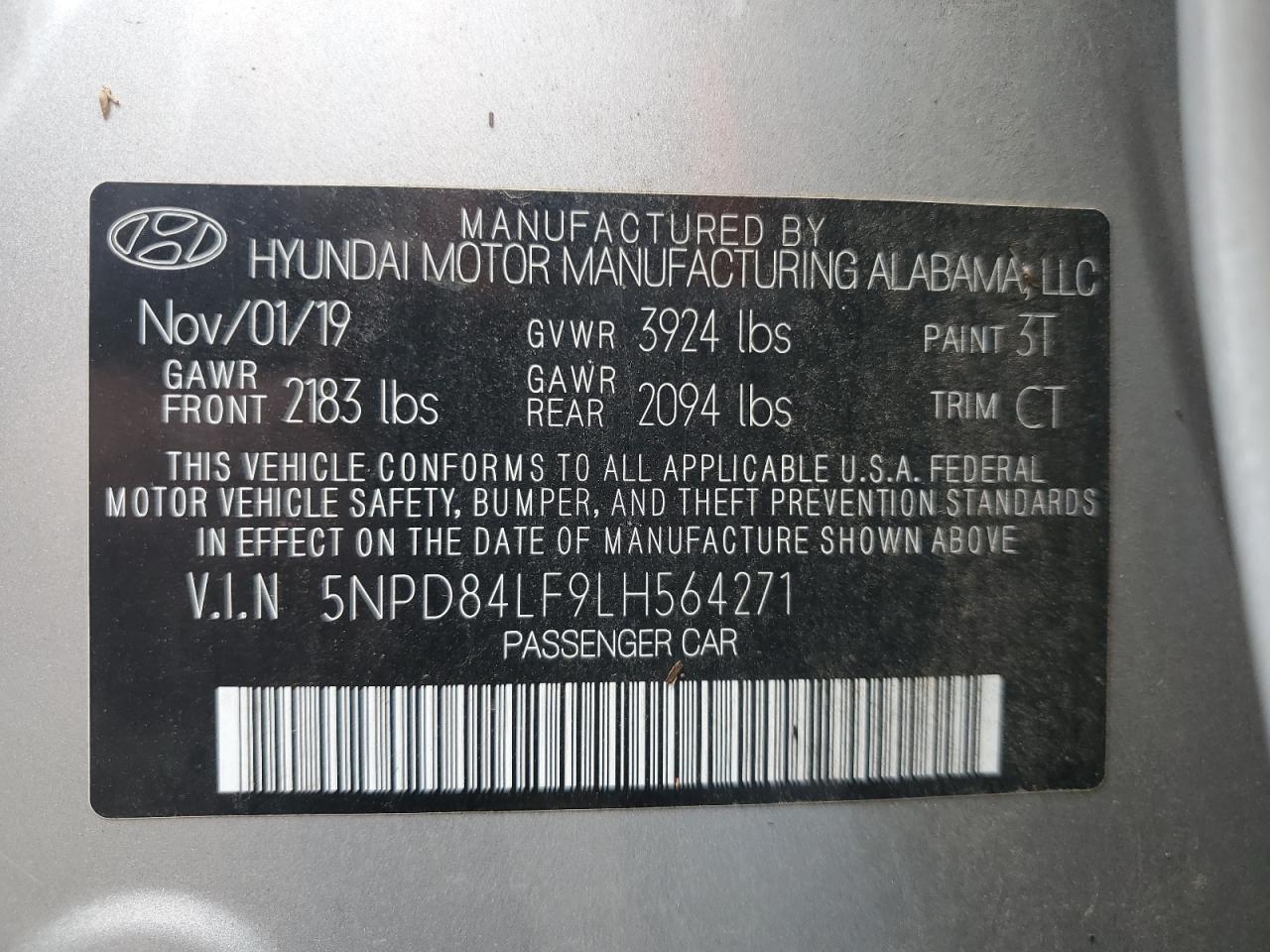 5NPD84LF9LH564271 2020 HYUNDAI ELANTRA - Image 14