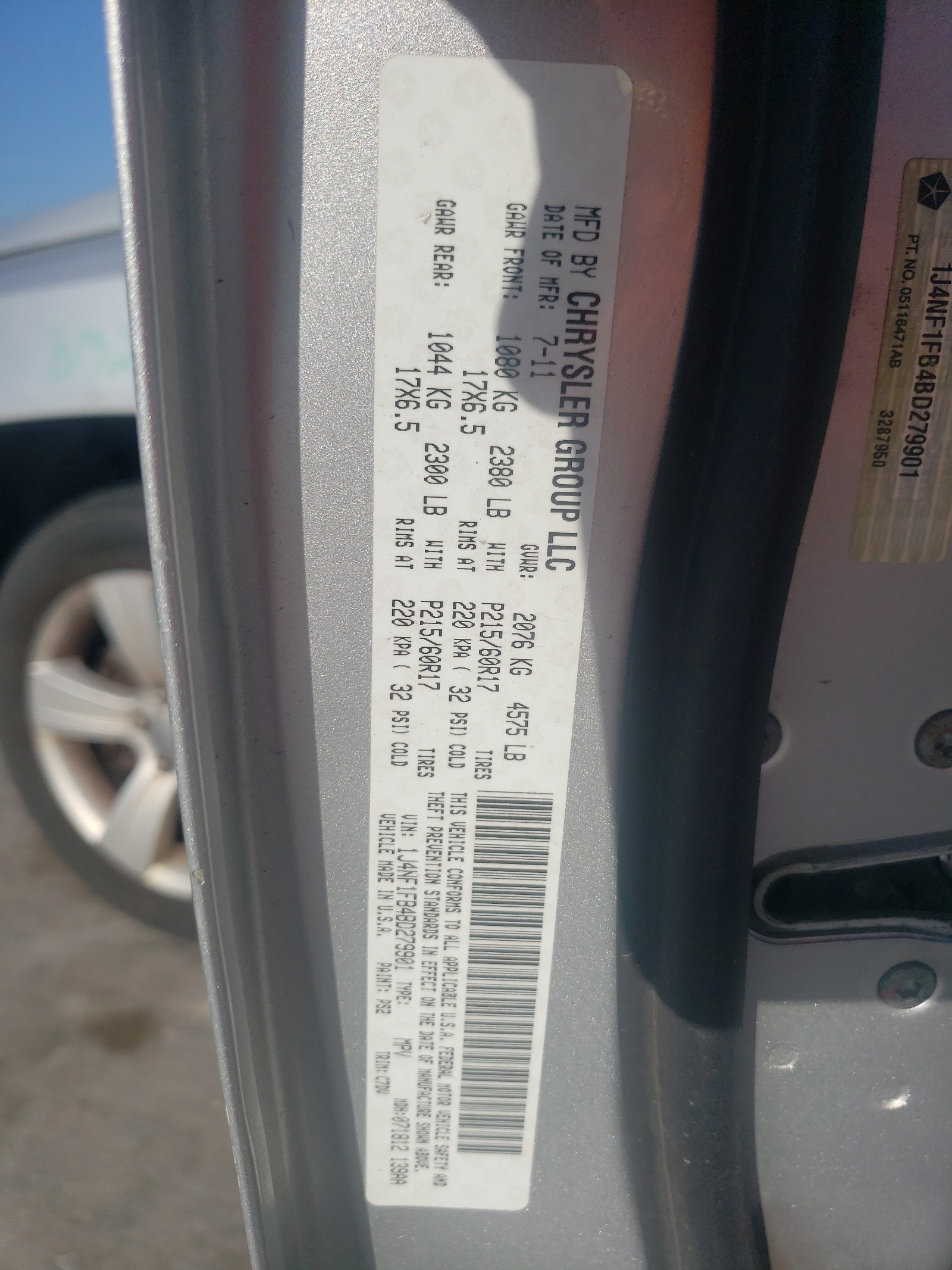 1J4NF1FB4BD279901 2011 Jeep Compass Sport