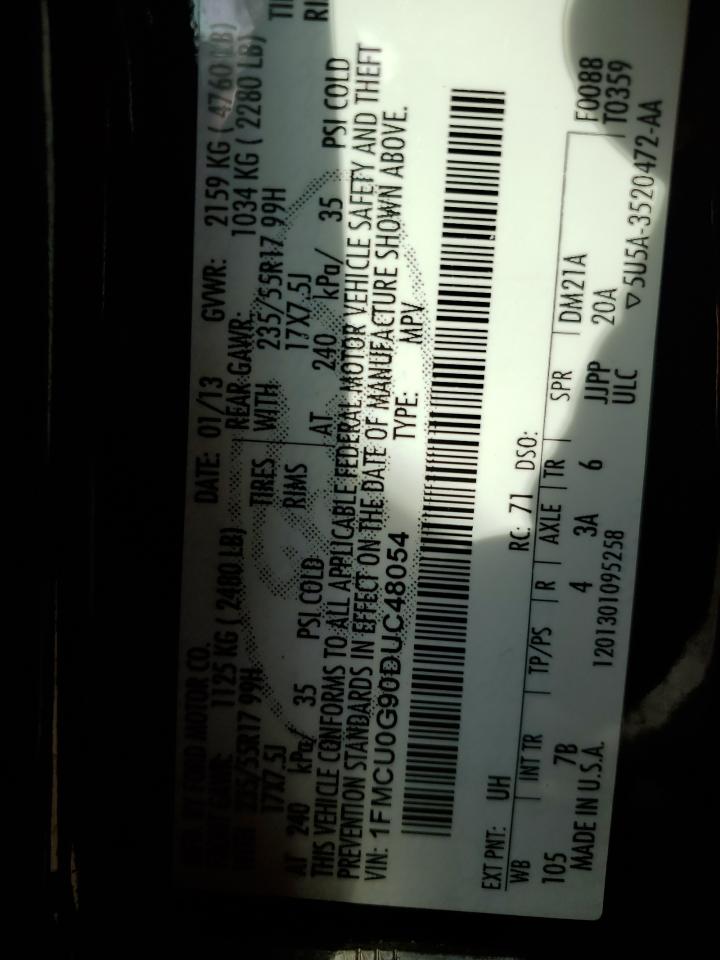 2013 Ford Escape Se VIN: 1FMCU0G90DUC48054 Lot: 68097624