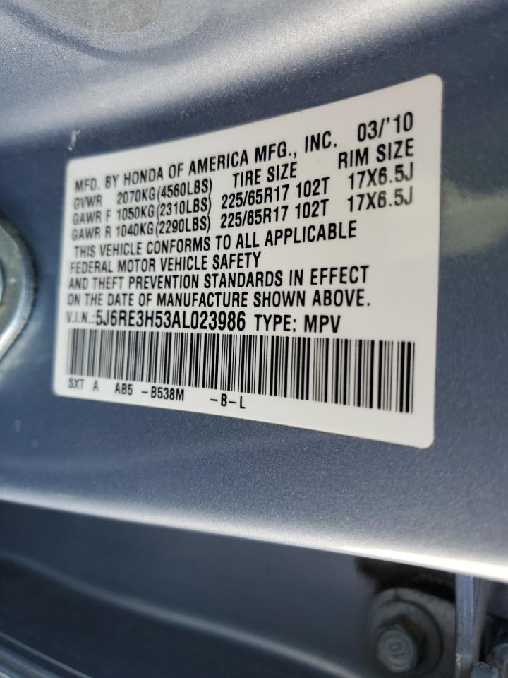2010 Honda Cr-V Ex VIN: 5J6RE3H53AL023986 Lot: 66570874