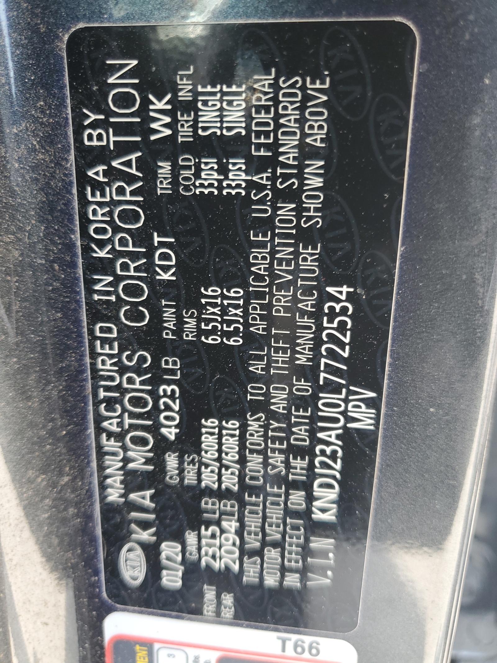 KNDJ23AU0L7722534 2020 Kia Soul Lx