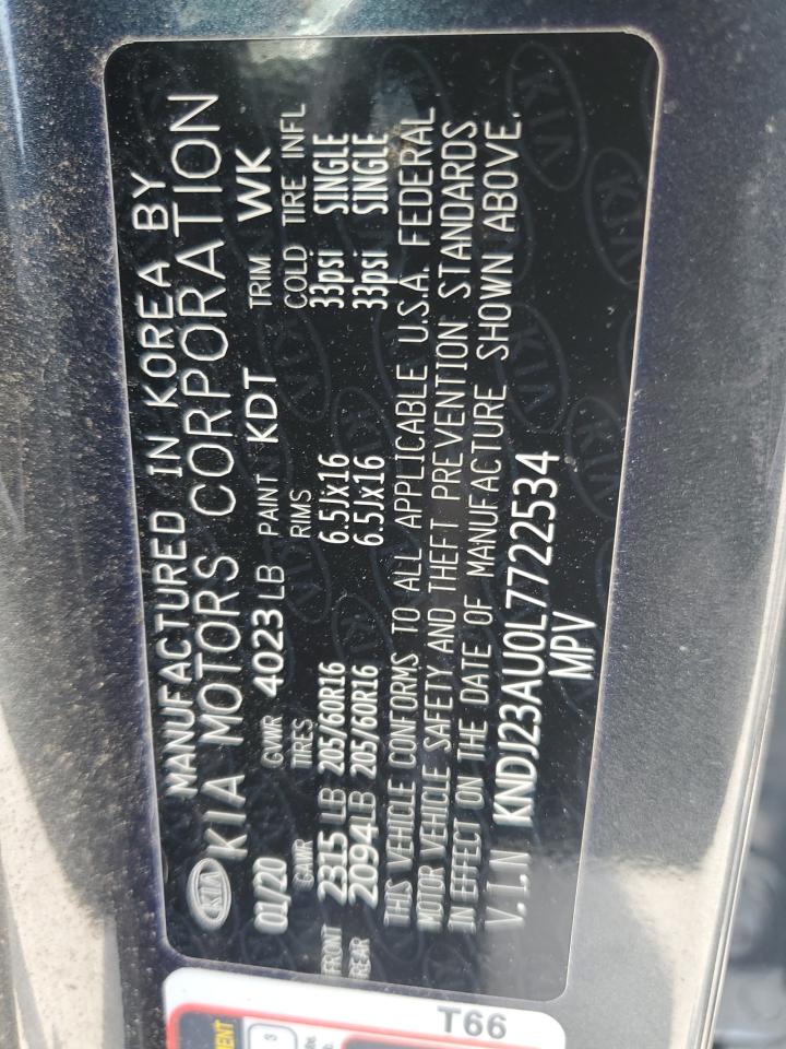 2020 Kia Soul Lx VIN: KNDJ23AU0L7722534 Lot: 66740214