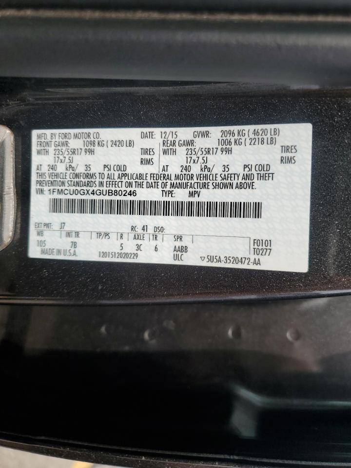 1FMCU0GX4GUB80246 2016 Ford Escape Se