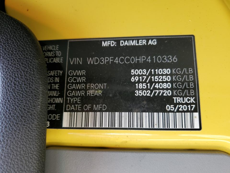 WD3PF4CC0HP410336 2017 Mercedes-Benz Sprinter 3500