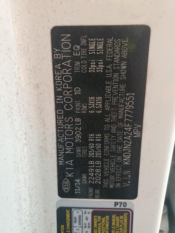 2015 Kia Soul VIN: KNDJN2A24F7779551 Lot: 68886554