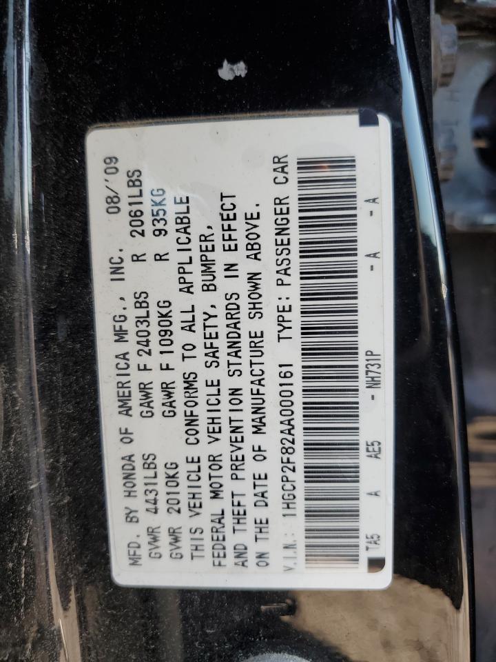 1HGCP2F82AA000161 2010 Honda Accord Exl