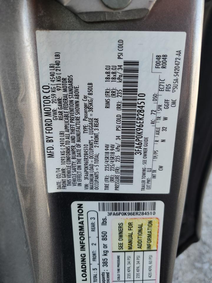 VIN 3FA6P0K96ER284510 2014 FORD FUSION no.12