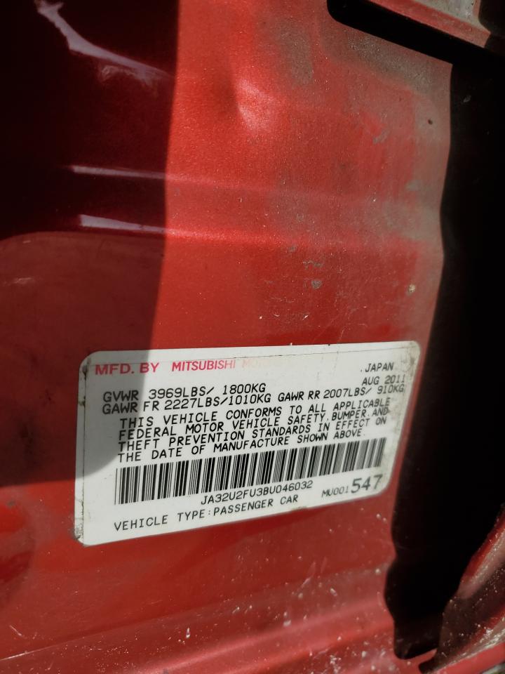 2011 Mitsubishi Lancer Es/Es Sport VIN: JA32U2FU3BU046032 Lot: 68650284