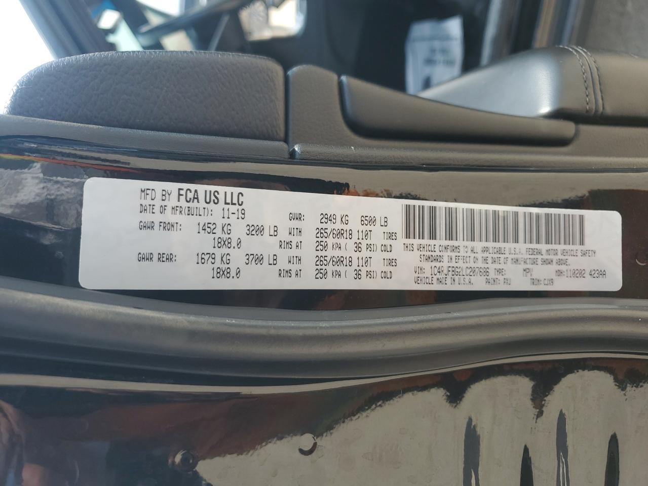 2020 Jeep Grand Cherokee Limited VIN: 1C4RJFBG2LC207686 Lot: 66668534