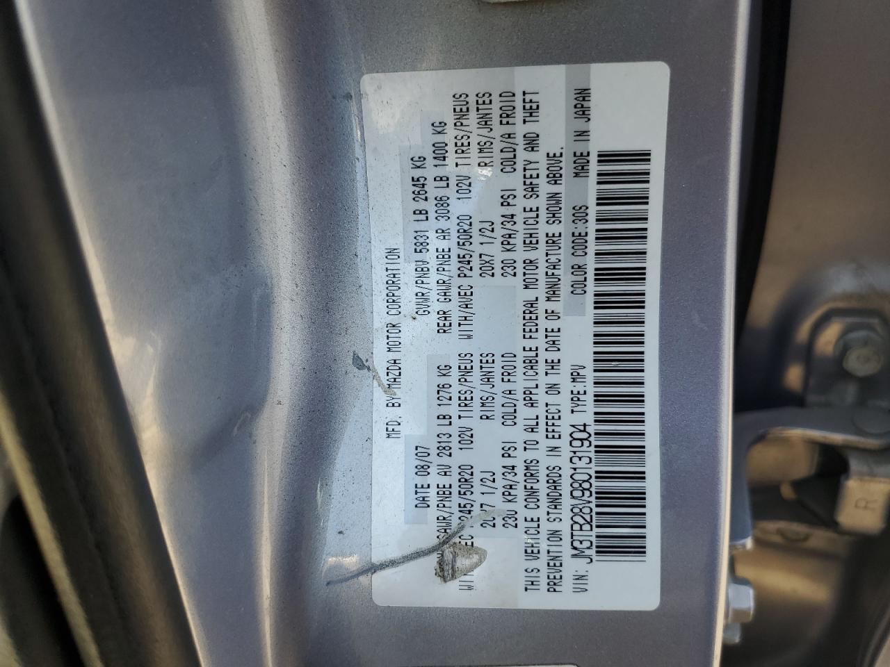 JM3TB28V980131904 2008 Mazda Cx-9