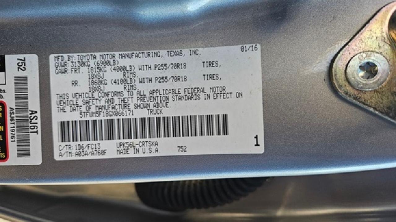 5TFUM5F18GX066171 2016 Toyota Tundra Double Cab Sr