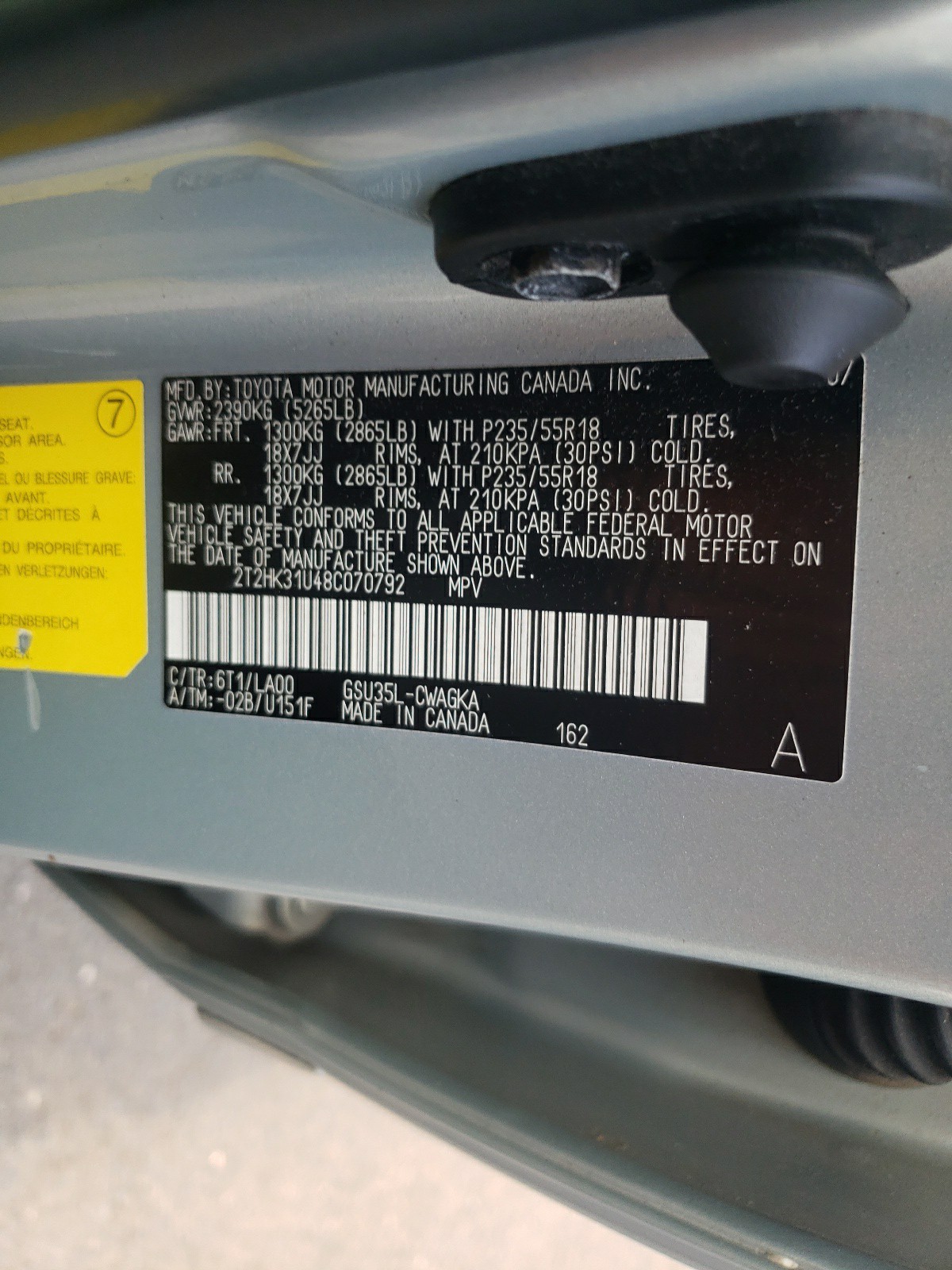 2T2HK31U48C070792 2008 Lexus Rx 350