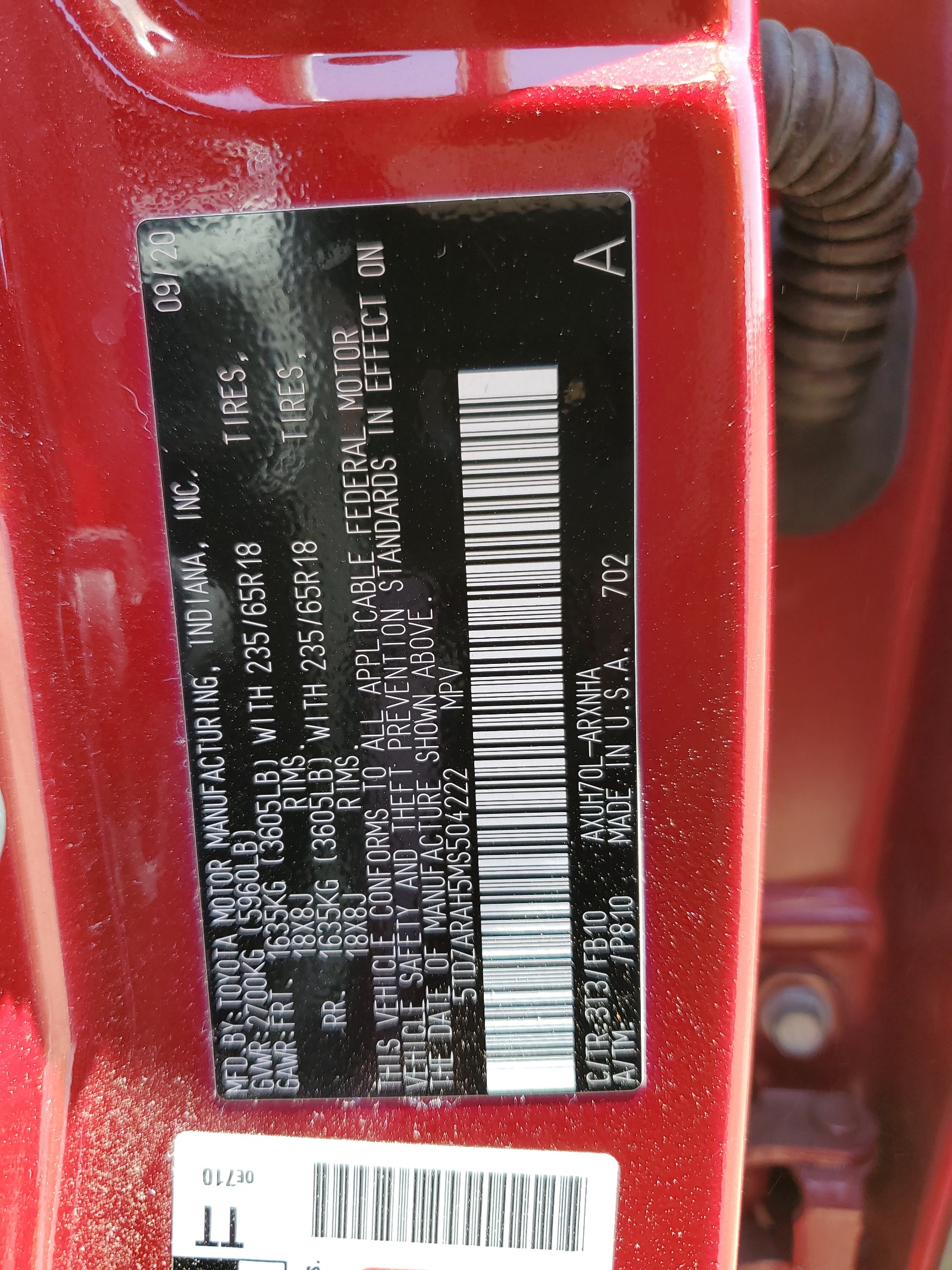 5TDZARAH5MS504222 2021 Toyota Highlander Hybrid Le