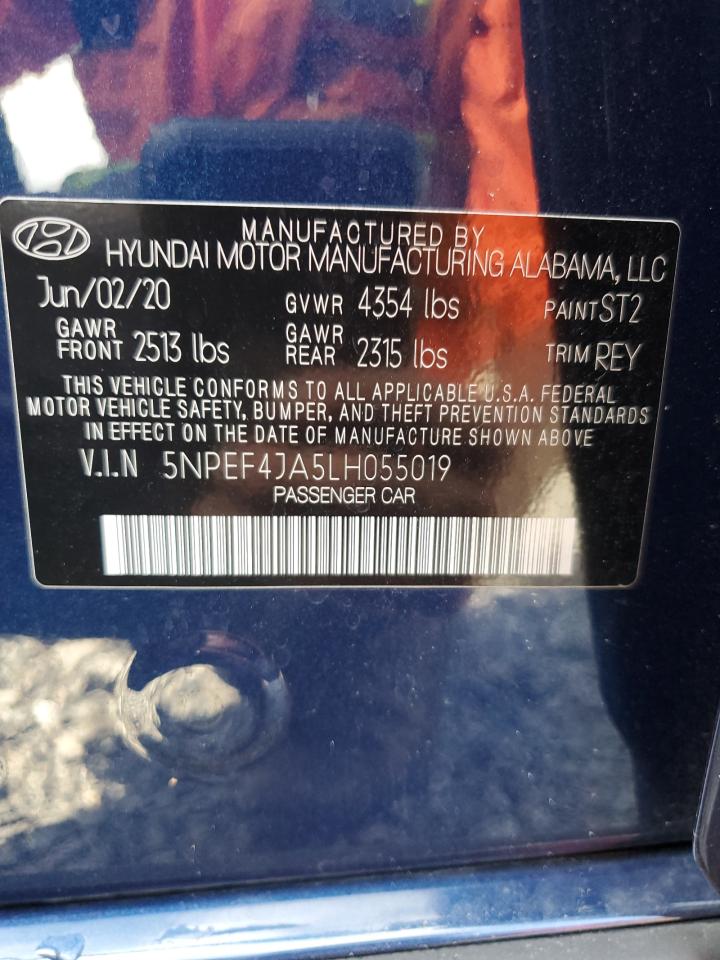 2020 Hyundai Sonata Sel VIN: 5NPEF4JA5LH055019 Lot: 68607134