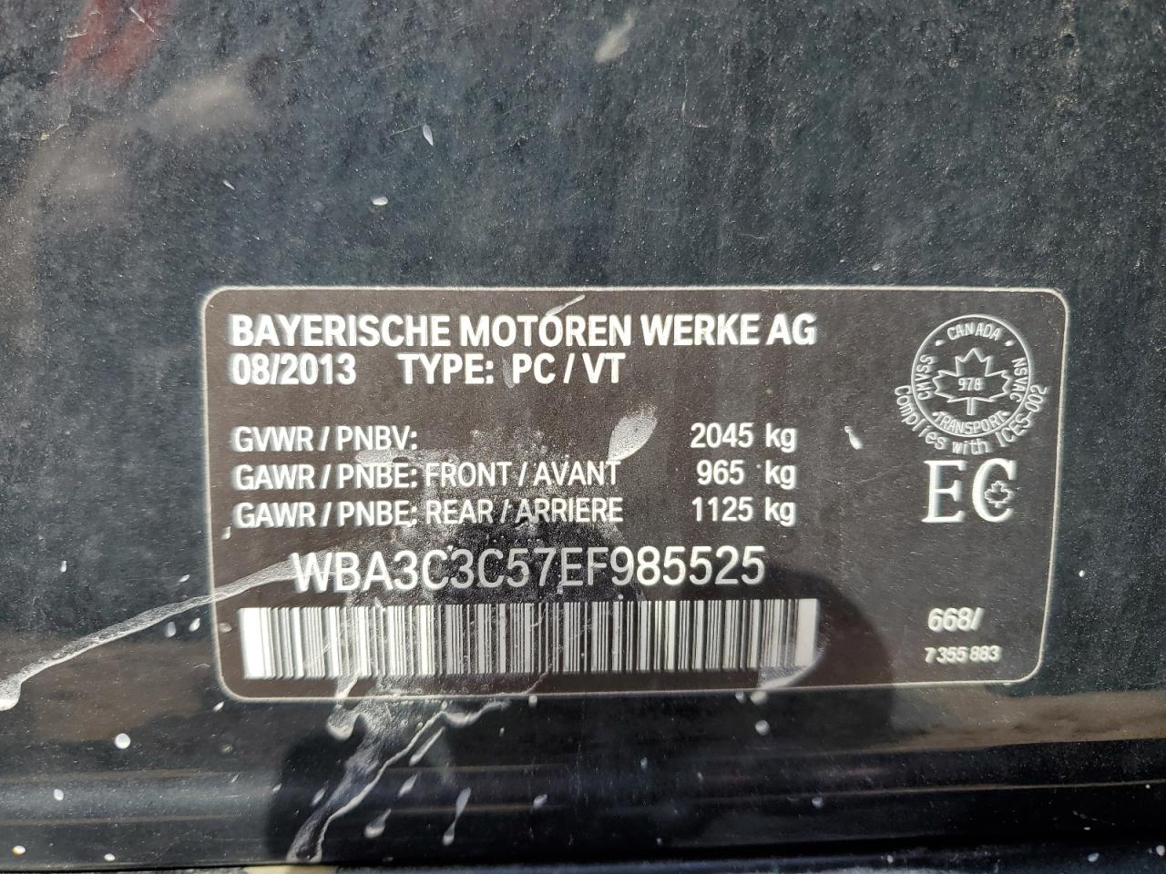 WBA3C3C57EF985525 2014 BMW 320 I xDrive