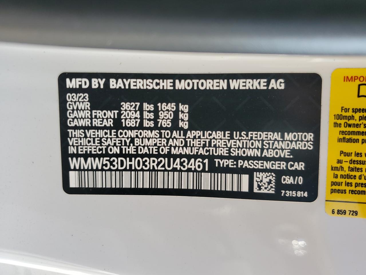 WMW53DH03R2U43461 2024 Mini Cooper S