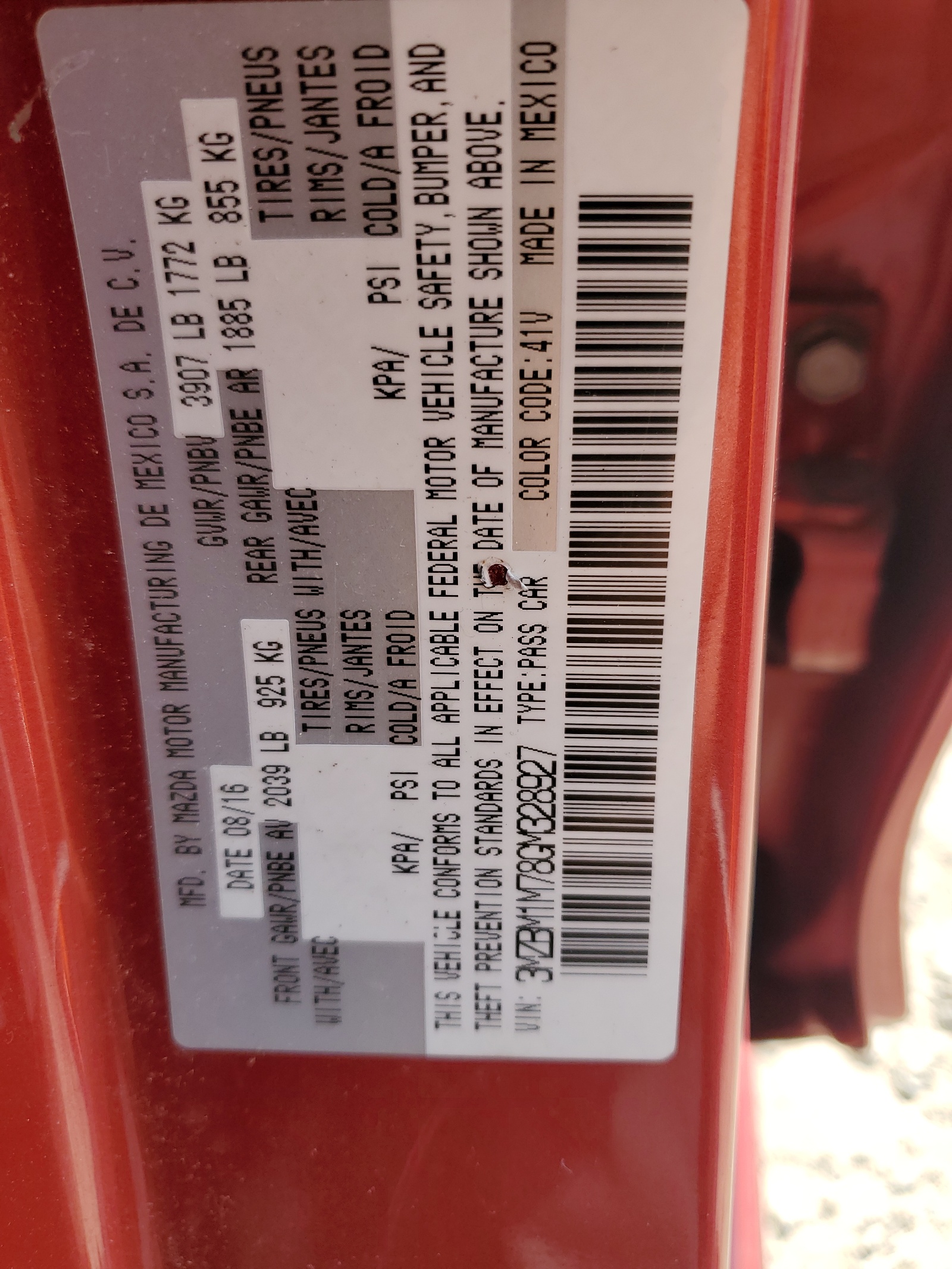 3MZBM1M78GM328927 2016 Mazda 3 Touring