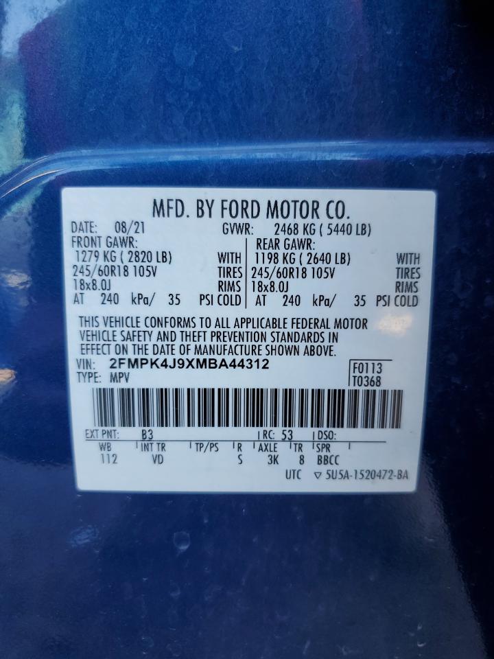 2FMPK4J9XMBA44312 2021 Ford Edge Sel