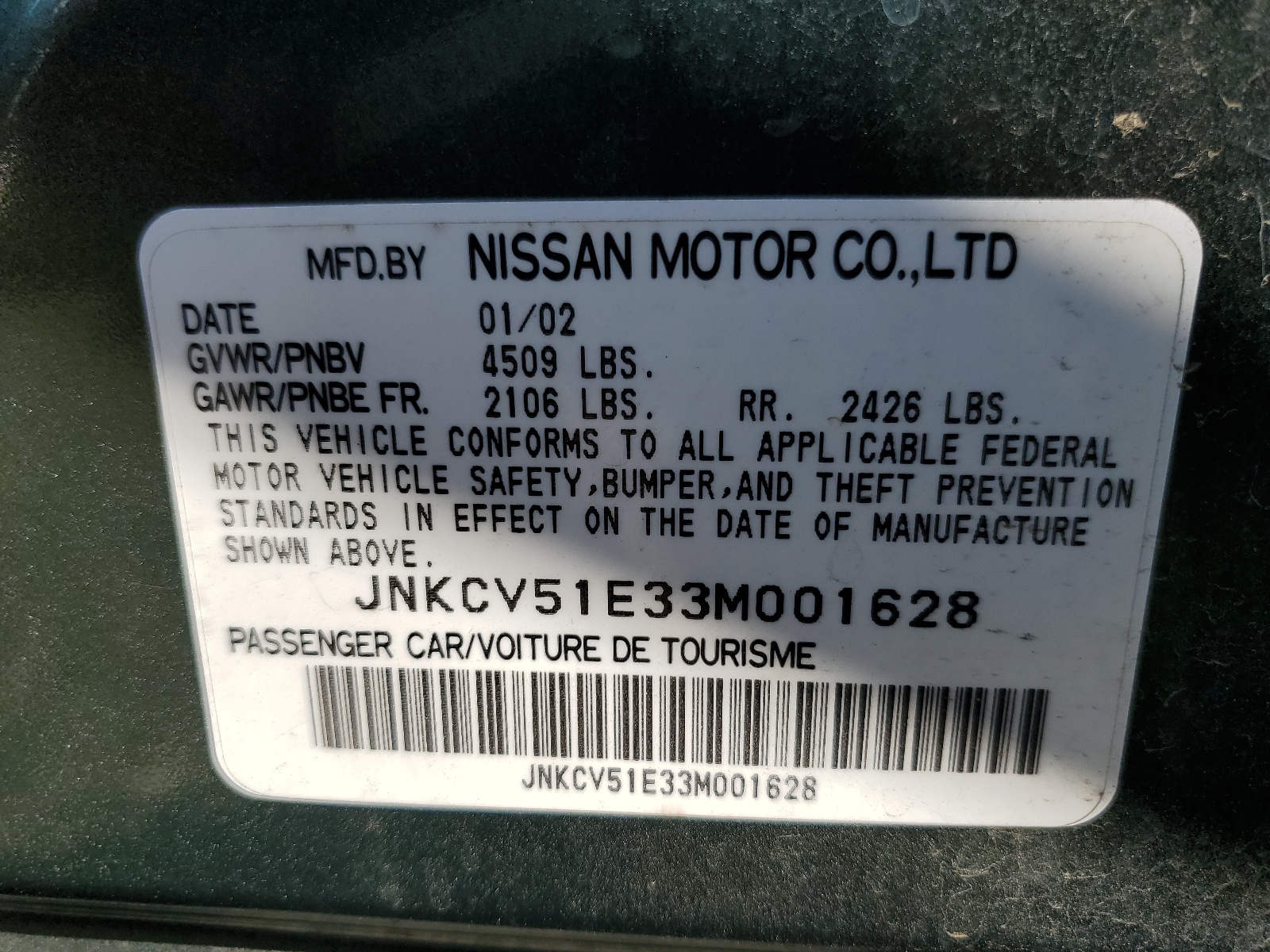 JNKCV51E33M001628 2003 Infiniti G35