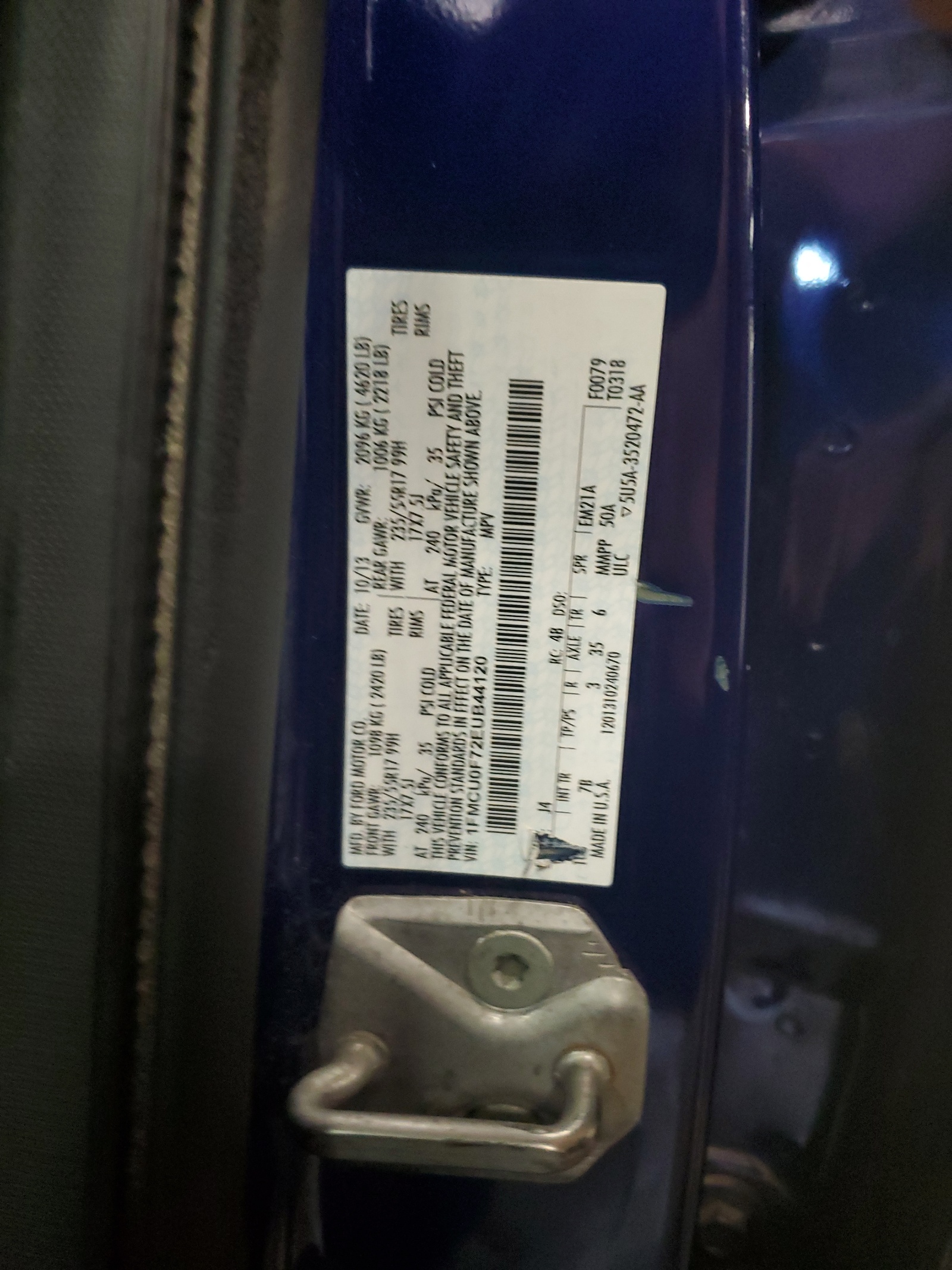 1FMCU0F72EUB44120 2014 Ford Escape S