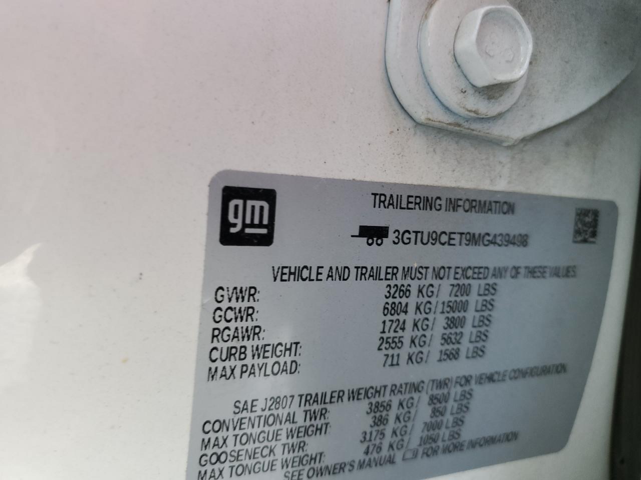 3GTU9CET9MG439498 2021 GMC Sierra K1500 Elevation